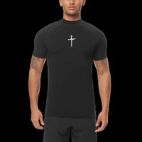 High Collar Compression Tee- Short Sleeve