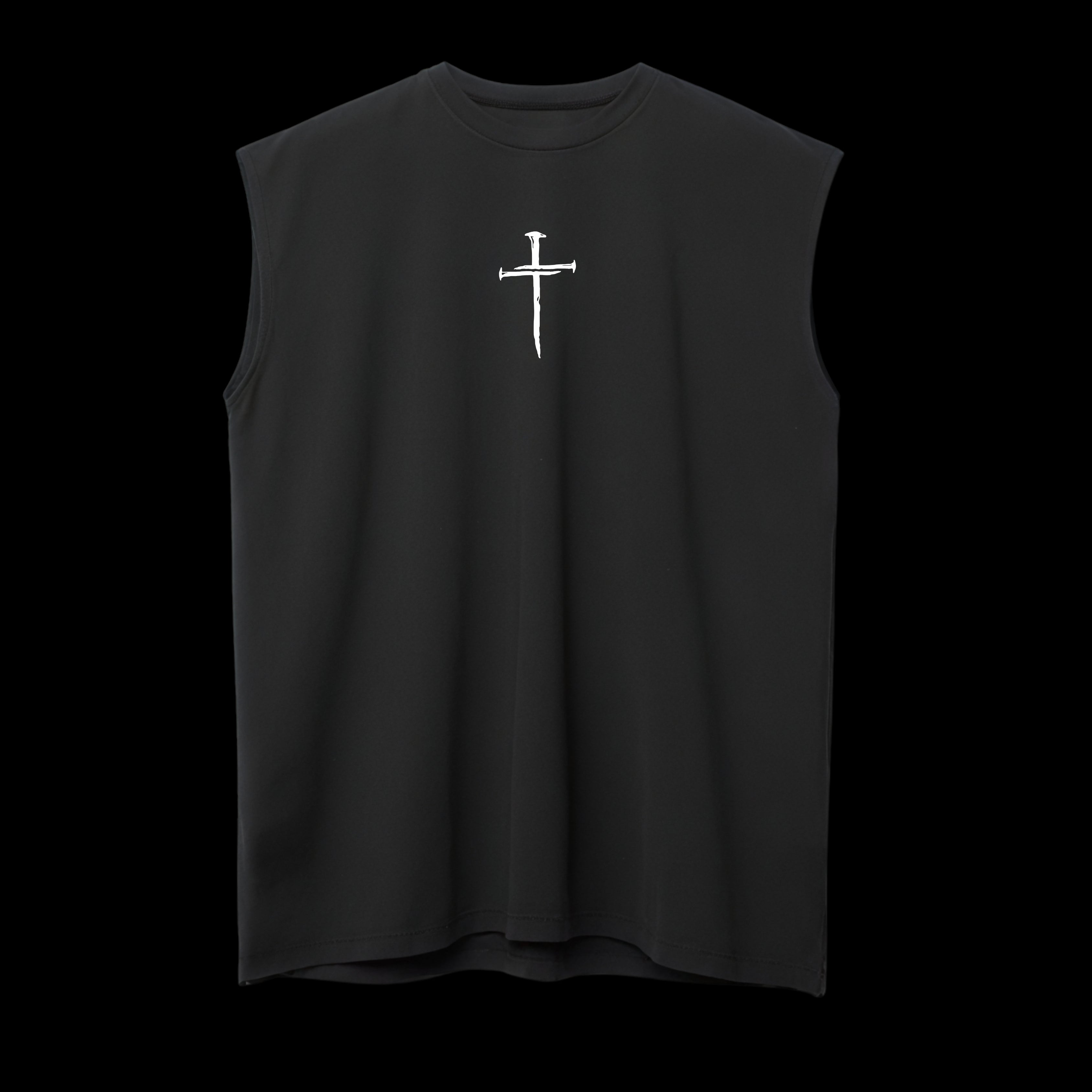 Sleeveless Tee- Dropped Shoulders
